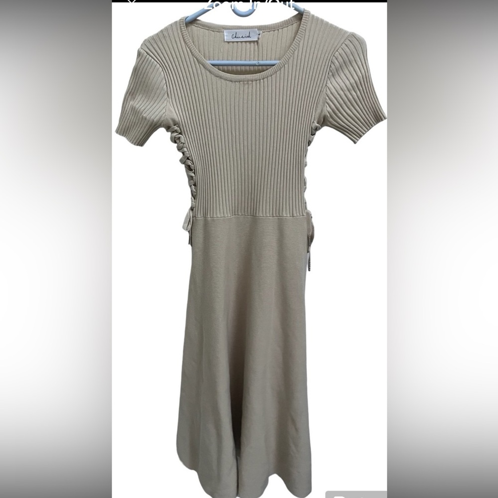Chicwish large yellow short sleeve knit dress